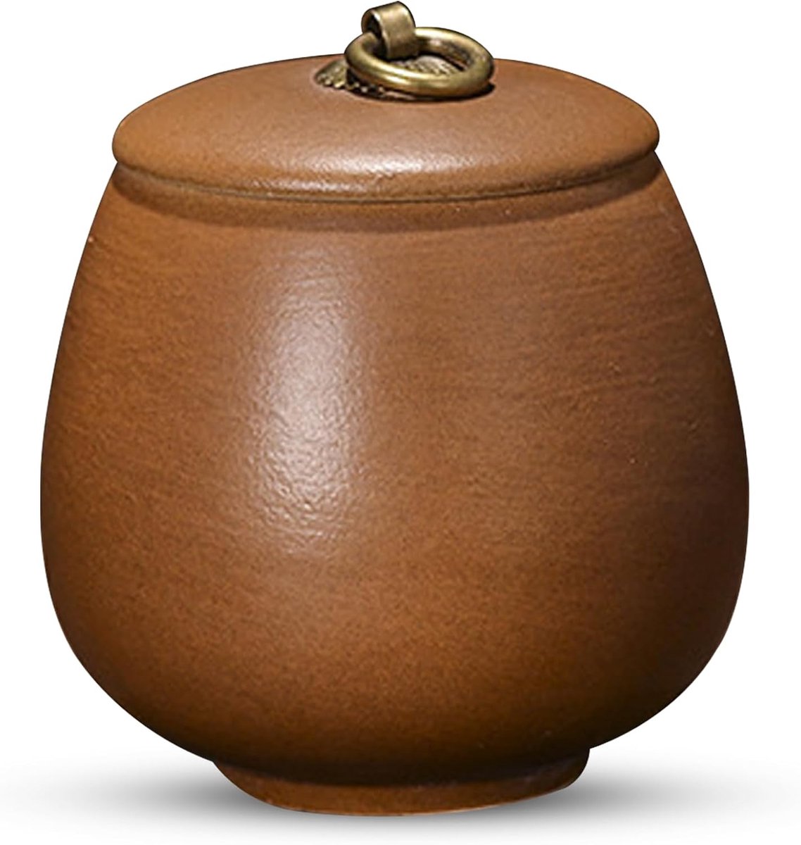 Urn Mini - Crematie Urn Voor Huisdieren of Menselijk As - Mat Bruin Keramiek 170 ML