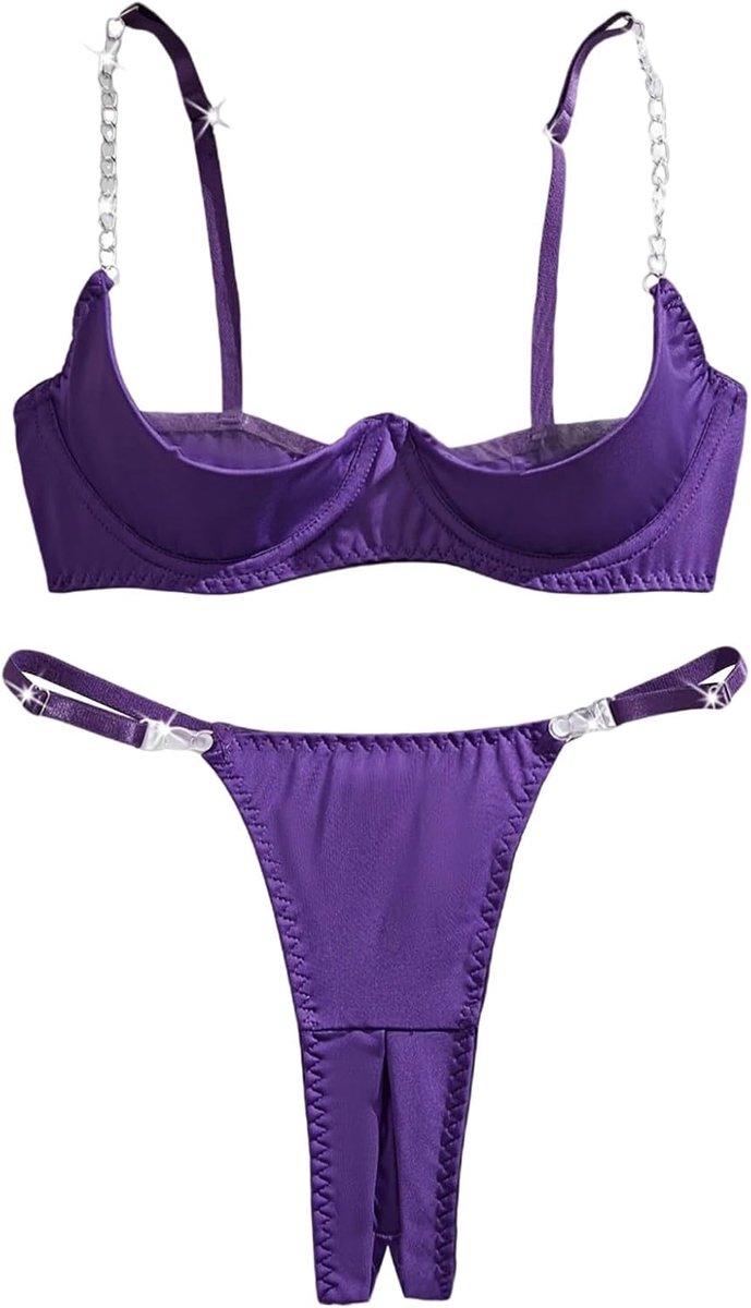Dameslingerie, kant, babydoll, babydoll, lingerieset, satijn, zwart, A474