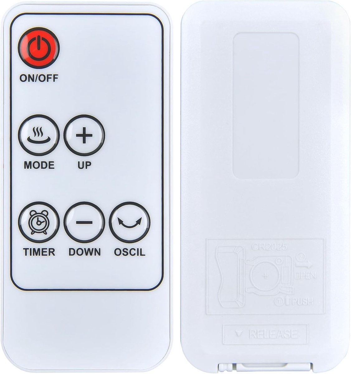 Vervangende afstandsbediening compatibel met Brandson ventilatorkachel modelnr: 303834 303124 305027 305323, wit