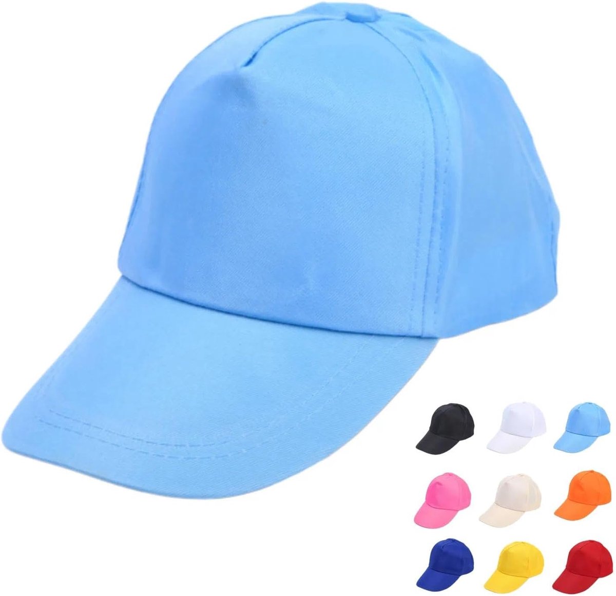5 stuks baseballpetten, hemelsblauw, puur katoen, doe-het-zelf graffitipet, baseballcaps, met verstelbare gesp, voor kunstfeesten, mannen en ouders en kinderen, interactie gebruikt