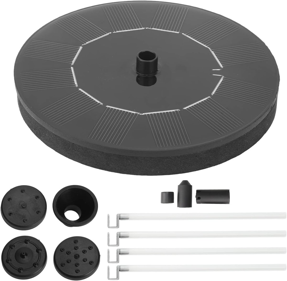 Solar Fontein Pomp, Zonne-energie Vogel Bad Water Fonteinen Pomp met 7 stks Nozzle Spray Accessoire Set