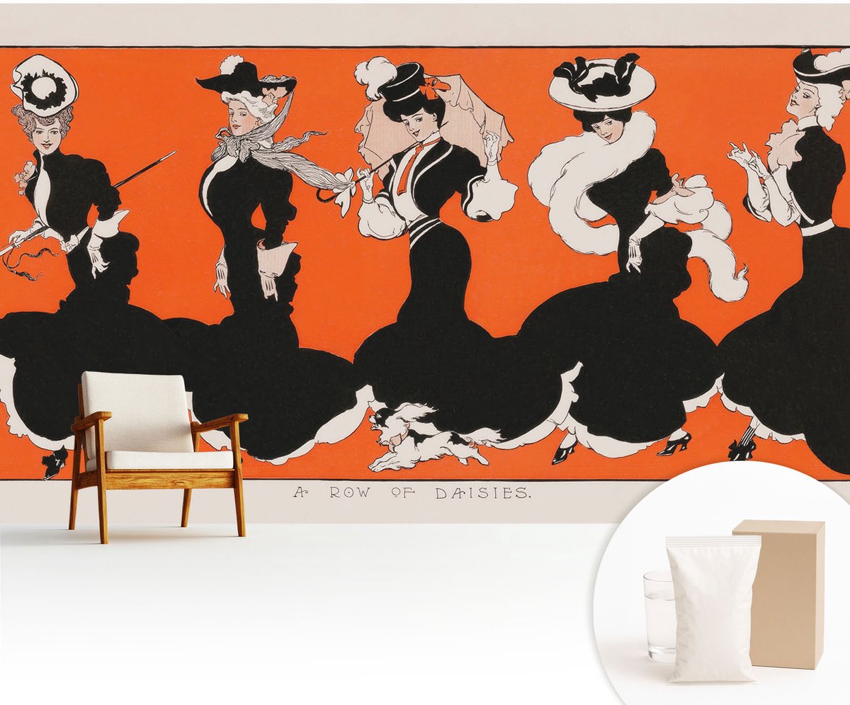 Wallfluent Fotobehang - Zwart Vliesbehang - 416x254 cm - Dameskleding Fotobehang Vlies - Hal behang Mensen - Muurschildering - Hal behang