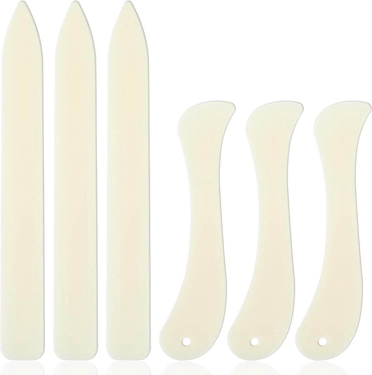 6 stuks vouwplank voor papier, boekbinderlijm en vouwstift, papiervouwset, snijset, kunststof, bonenmap, ideaal voor nauwkeurig vouwen, kaarten maken