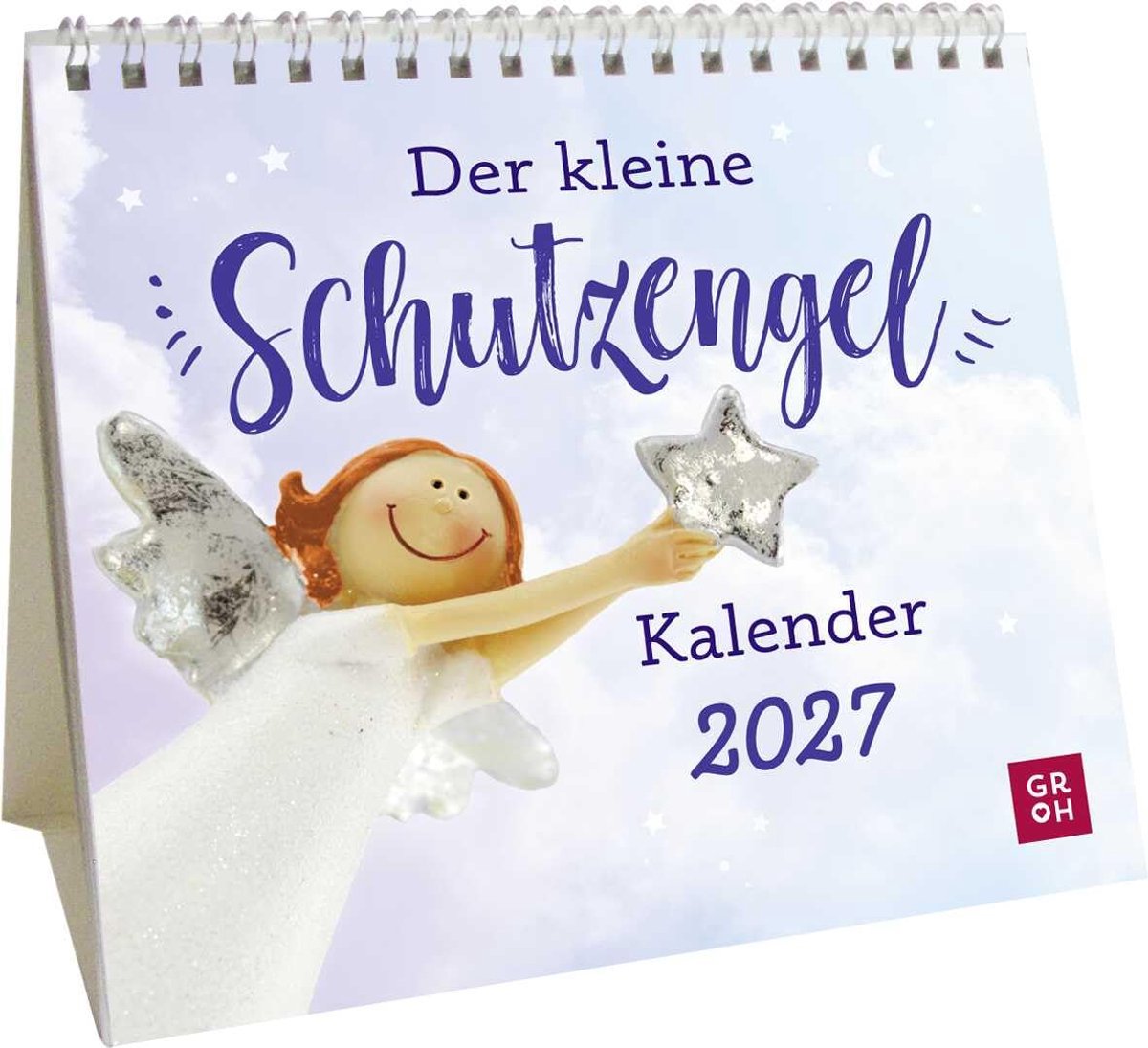 SnelShoppen - Mini-Kalender 2027: Kleine Tafelkalender met Beschermengel, Mini-Monatskalender voor Thuis of Kantoor, Compacte Afmetingen, Perfecte Cad