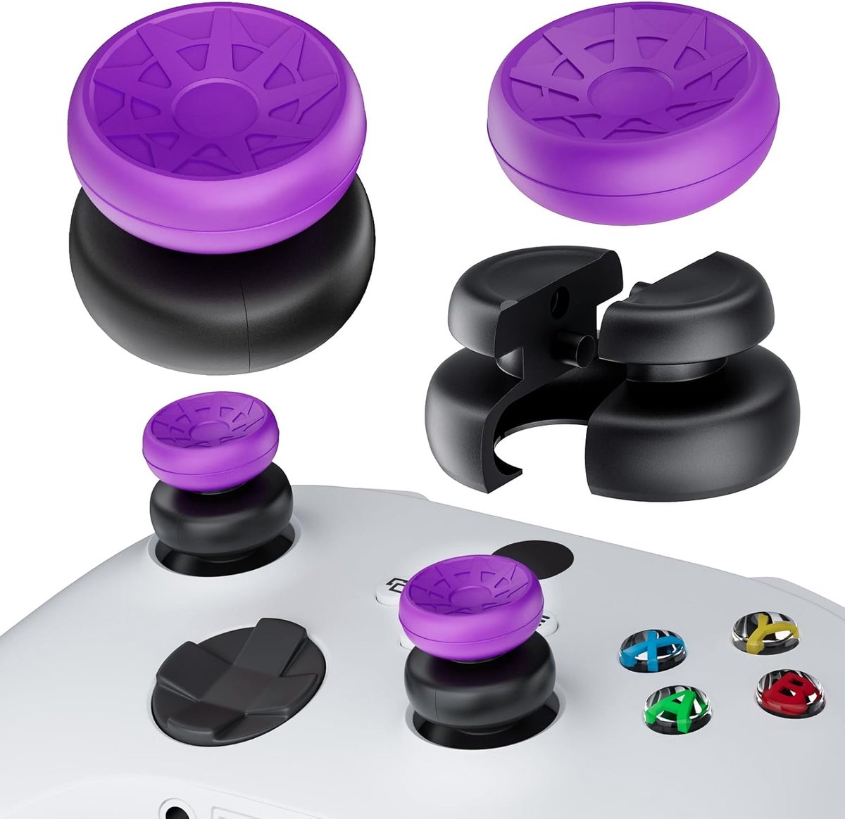 SnelShoppen - NO Falling Off Thumbstick Extender & Silicone Grip Cover 2 Sets voor PS5 & PS4 Controller - Turbo Pink - Verbeterde Precisie en Grip