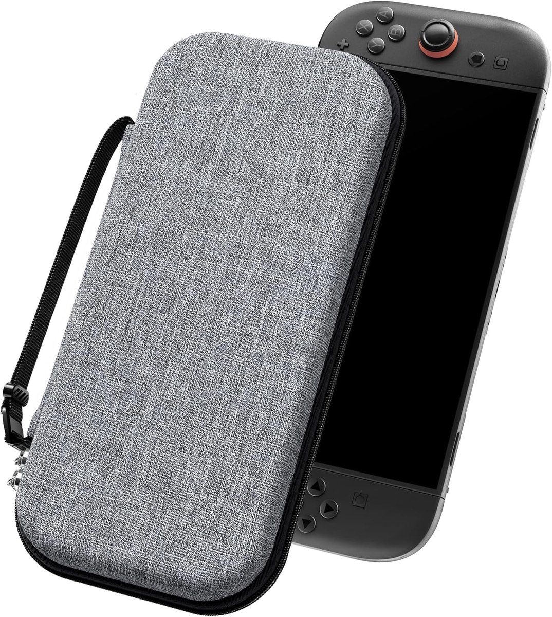 SnelShoppen - ivoler Tas Geschikt voor Switch 2 (2025) - Draagbare Beschermende Hardcase met Opbergruimte voor 12 Spellen en Accessoires - Grijs