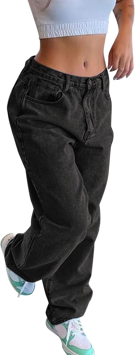 Baggy jeans, lage taille, brede pijpen