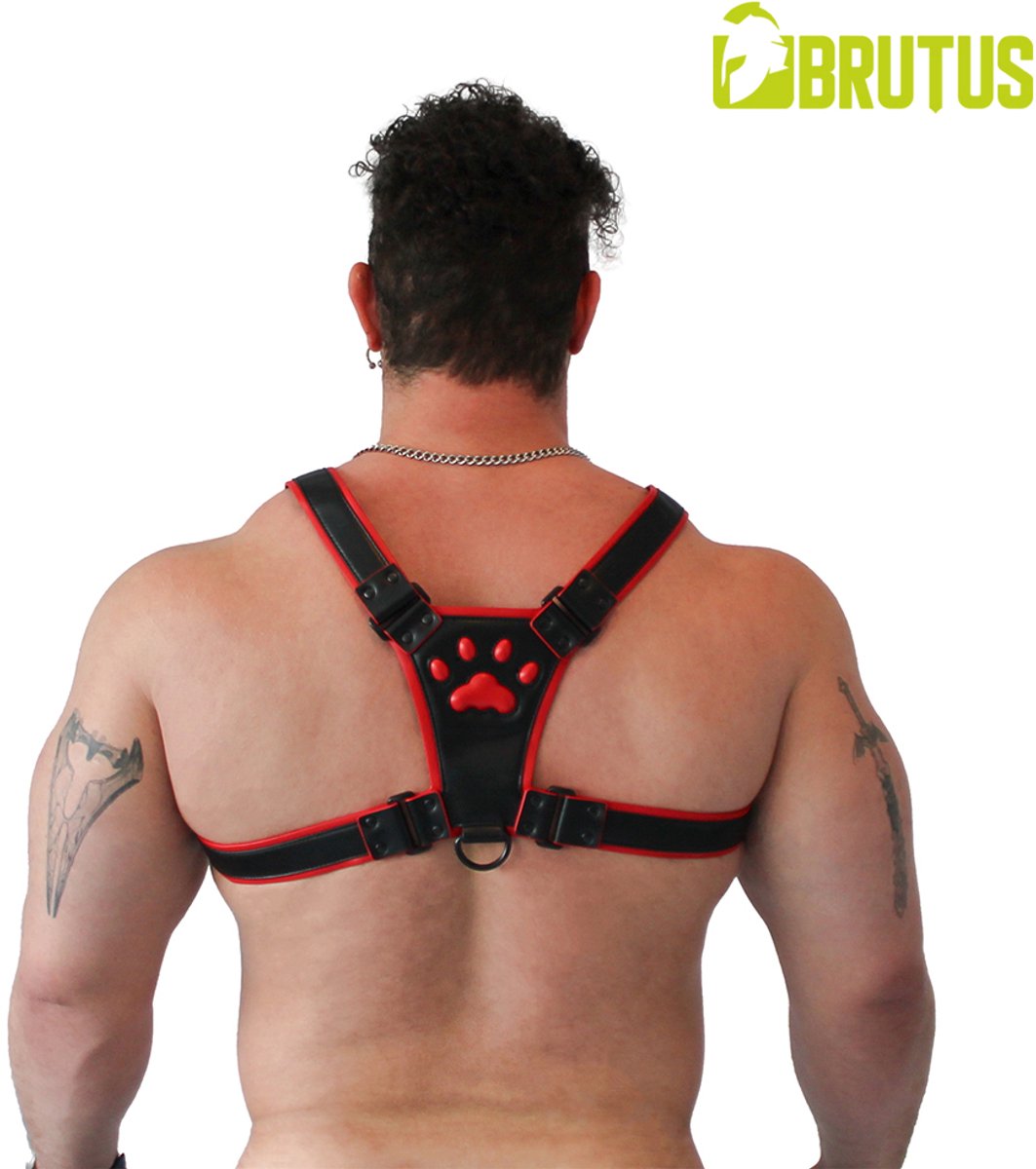 BRUTUS Vegan Puppy Harness Black-Red S/M