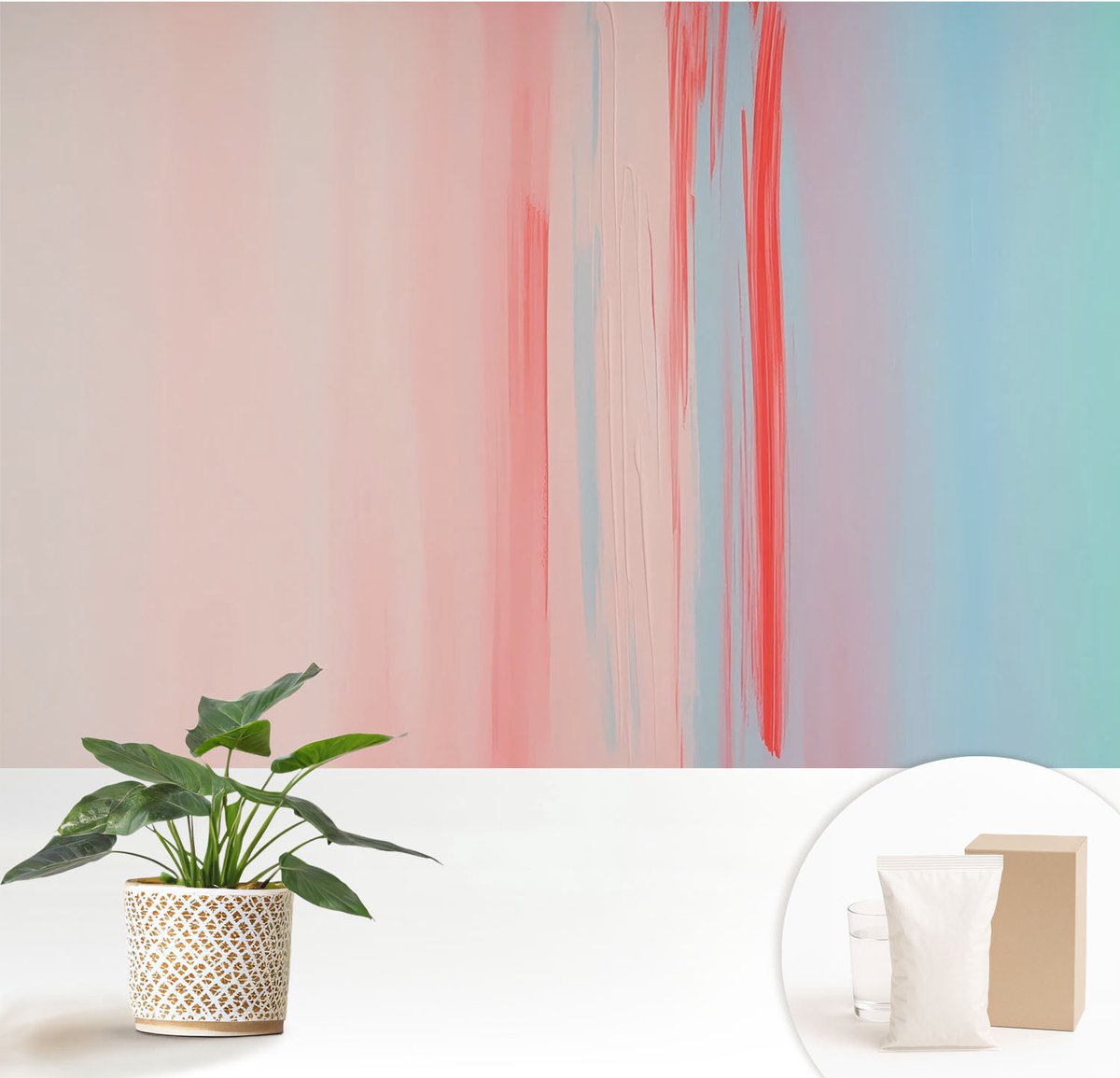 Wallfluent Fotobehang - Roze Vliesbehang - 152x104 cm - Kleuren Van Harmonie Muurschildering - Slaapkamer behang Abstractie - Fotobehang Vlies - Gang behang
