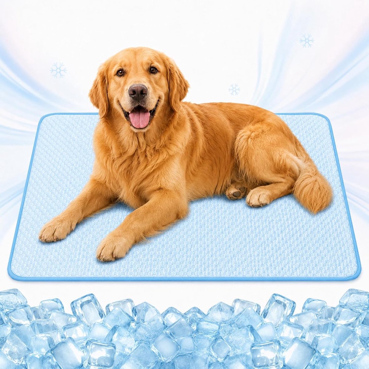 Matras voor honden en katten, wasbaar, verkoelend, absorberend, voor cavia's, konijnen, binnen en buiten (blauw, XL, polyester)