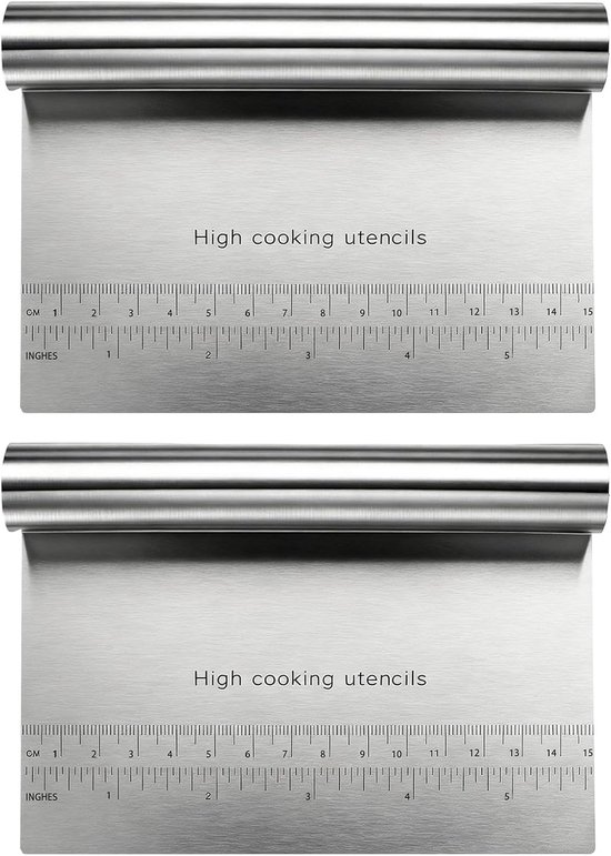 2 stuks groentesnijder voor keuken, deegsnijder van roestvrij staal, met spatel, schrapers, keukendeeg, hoorn, voor bakken en gebak, 15 x 11 cm — afbeelding 5