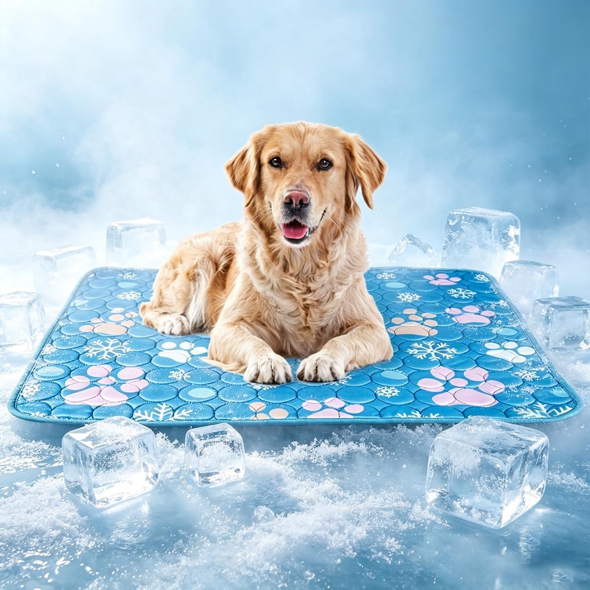Koelmat huisdier 90x70 cm - herbruikbare zijde - luchtig en verkoelend voor hond en kat - ideaal voor warme dagen - ShopVlot