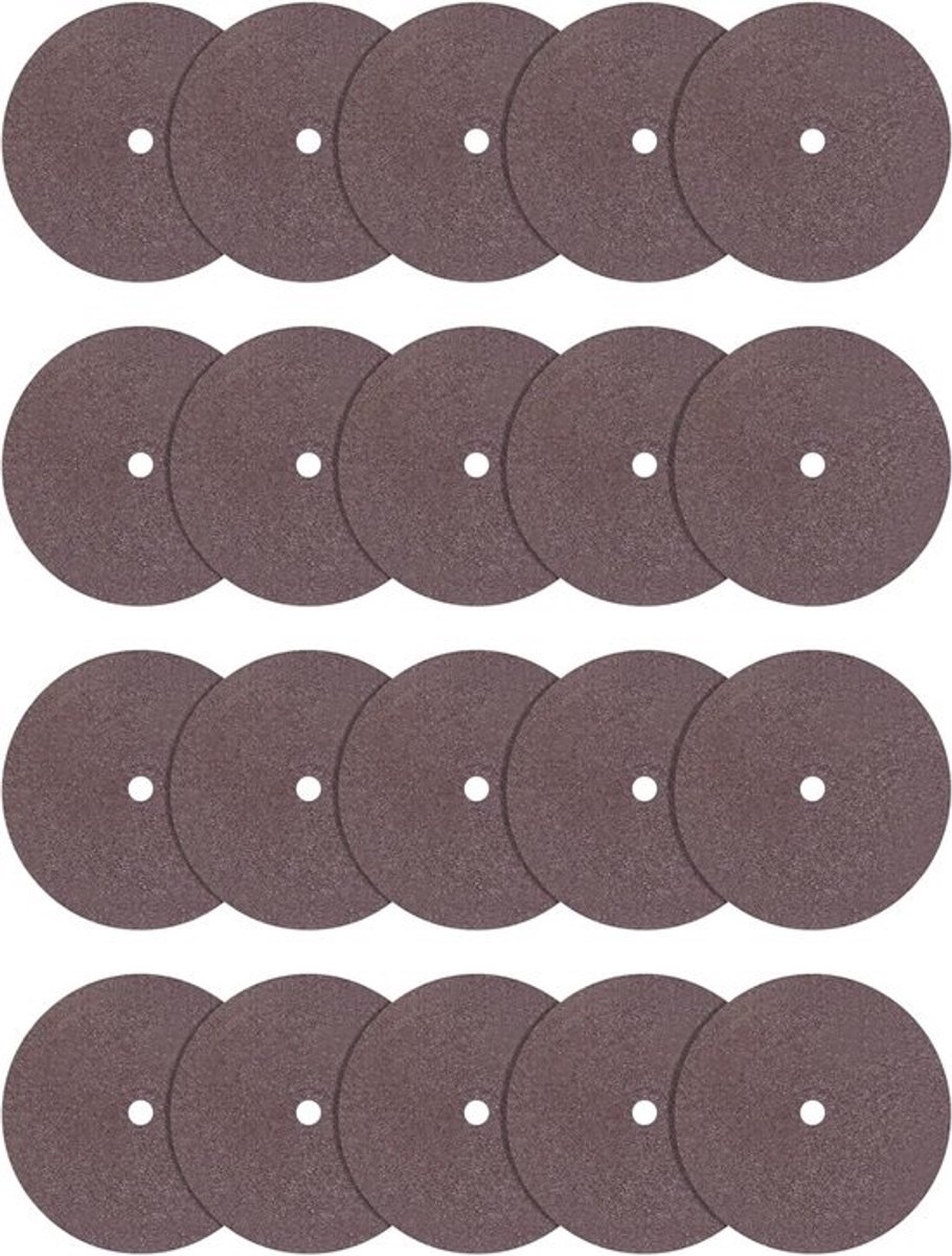 Doorslijpschijven set - Snijgereedschap - Metaal hout plastic - 20 stuks pack - 23,8 mm diameter - Zilver