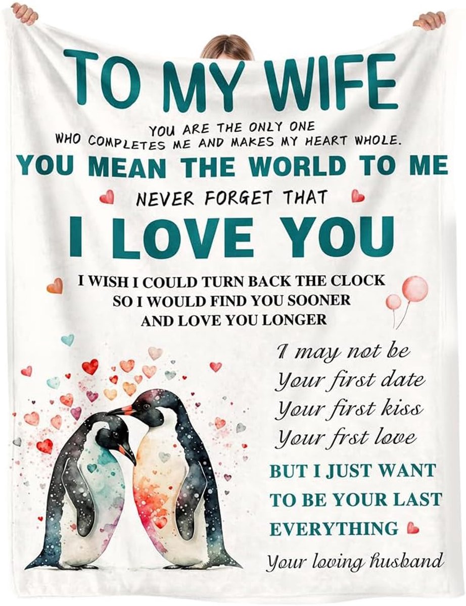 Valentine's Day Cuddly Blanket Penguins Blanket Boyfriend Girlfriend Soft Fluffy Fleece Blanket Caricature Boy Girl - ShopVlot