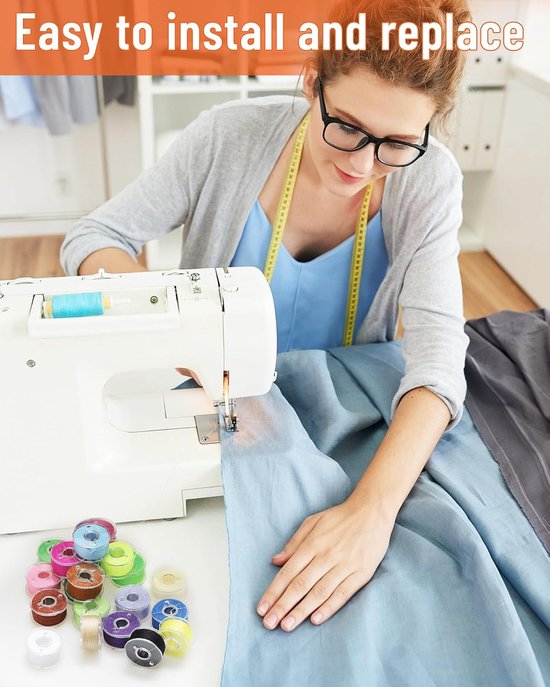 Spoelen naaigaren spoelen polyester naaimachine spoelen met opbergdoos naaispoelen voor de meeste huishoudelijke naaimachines (36 kleuren) — afbeelding 3
