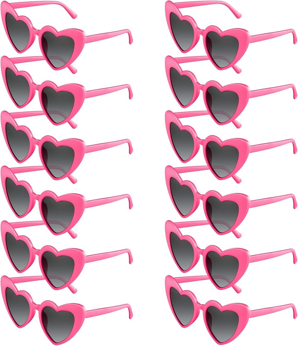6/12/24/48 Pack Hart Zonnebril Vintage Hartvormige Bril Bulk Bachelorette Zonnebril voor Vrouwen Bruiloft Party