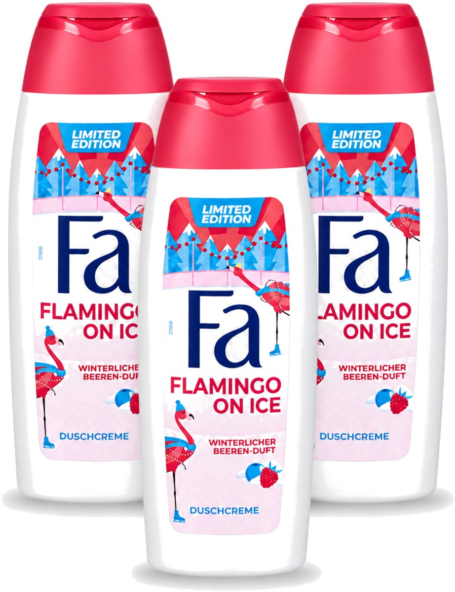 3 x Fa - Douchegel - Winter Flamingo On Ice - Verfrissend & Koel - Hydraterend - 250 ml - Voordeelverpakking - 3 stuks