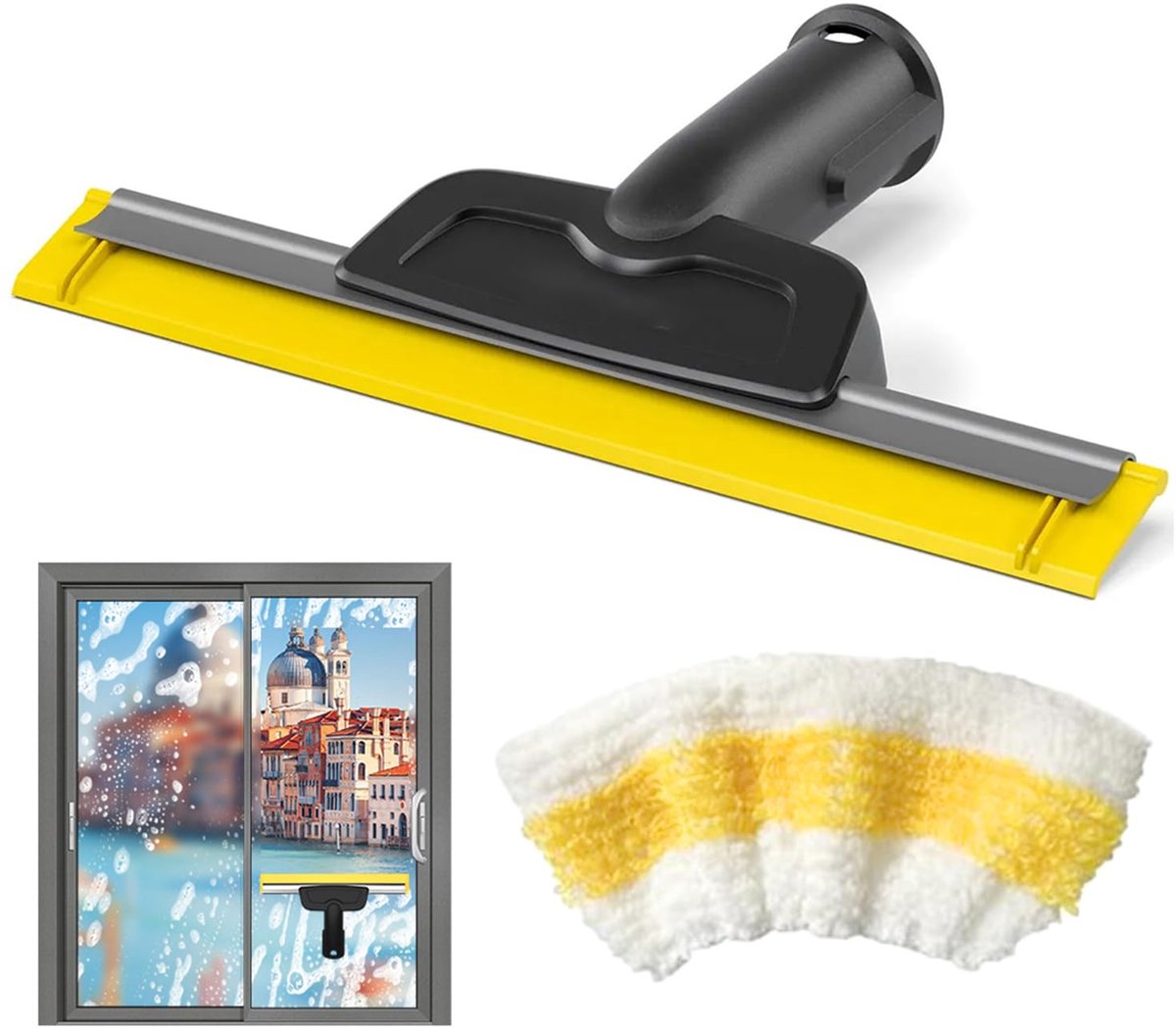 Raammondstukset voor stoomreiniger SC1 SC2 SC3 SC4 SC5 met vezeldoek, raamsproeier voor stoomreiniger, accessoires - ShopVlot