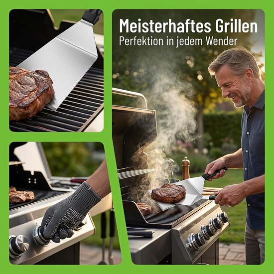 Roestvrij staal, 5 stuks, plancha-spatel, grillaccessoires — afbeelding 4