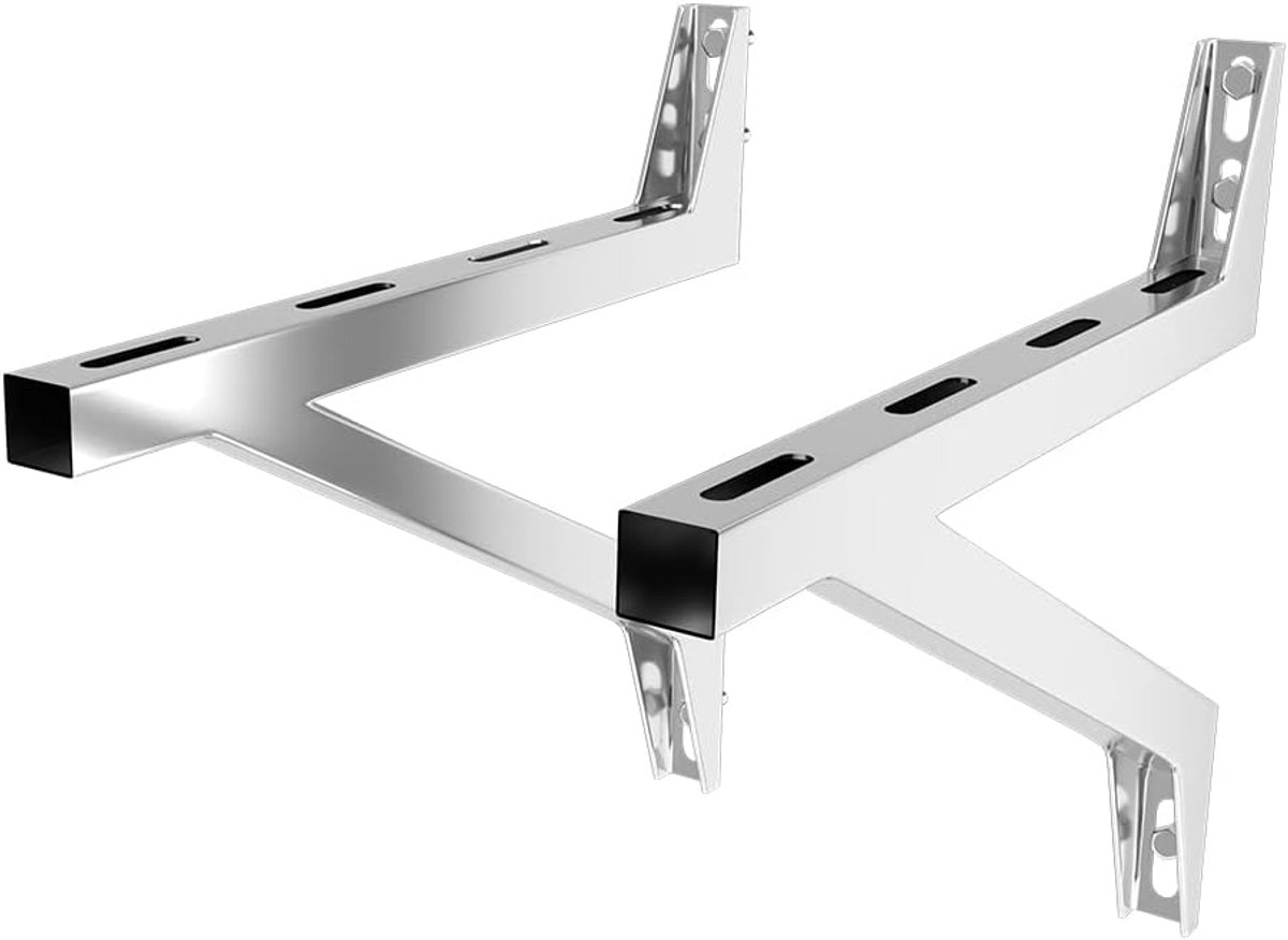 Schoorsteenwandconsole, hoogwaardige roestvrijstalen schoorsteenhouder voor bevestiging van de schoorsteen op alle afstanden aan de muur (450 mm)