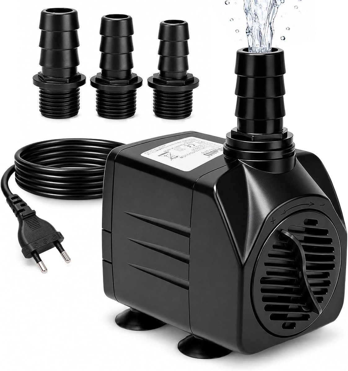 25W 1800L/H, dompelpomp, stil met 2m opvoerhoogte
