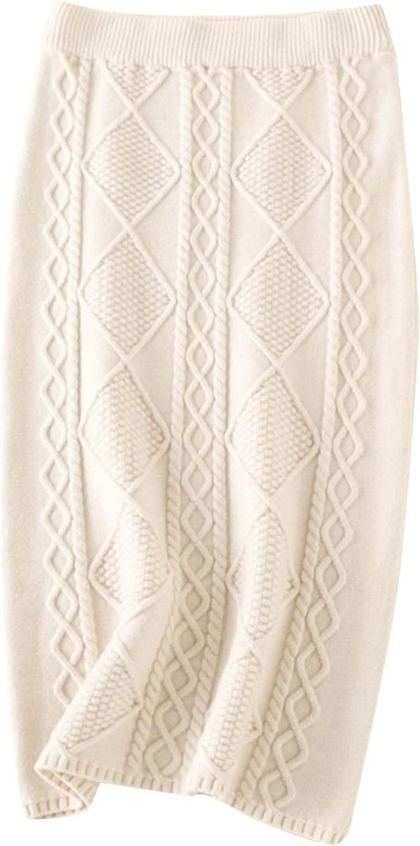Winter wollen gebreide rok lange rechte heuprik warmte elegantie comfortabele pasvorm zachte kwaliteit