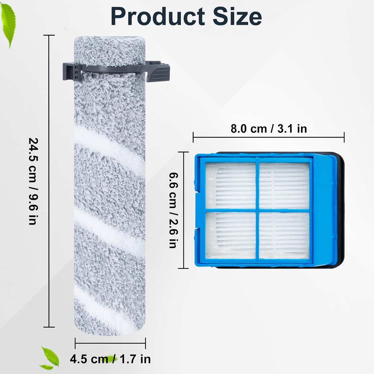 Borstelrol en HEPA-filter voor Bissell CrossWave OmniForce Edge draadloze multi-oppervlakte harde vloerreiniger nat droog stofzuiger (3930F), 2 borstelrollen, 2 HEPA-filters, 1 – foto 7