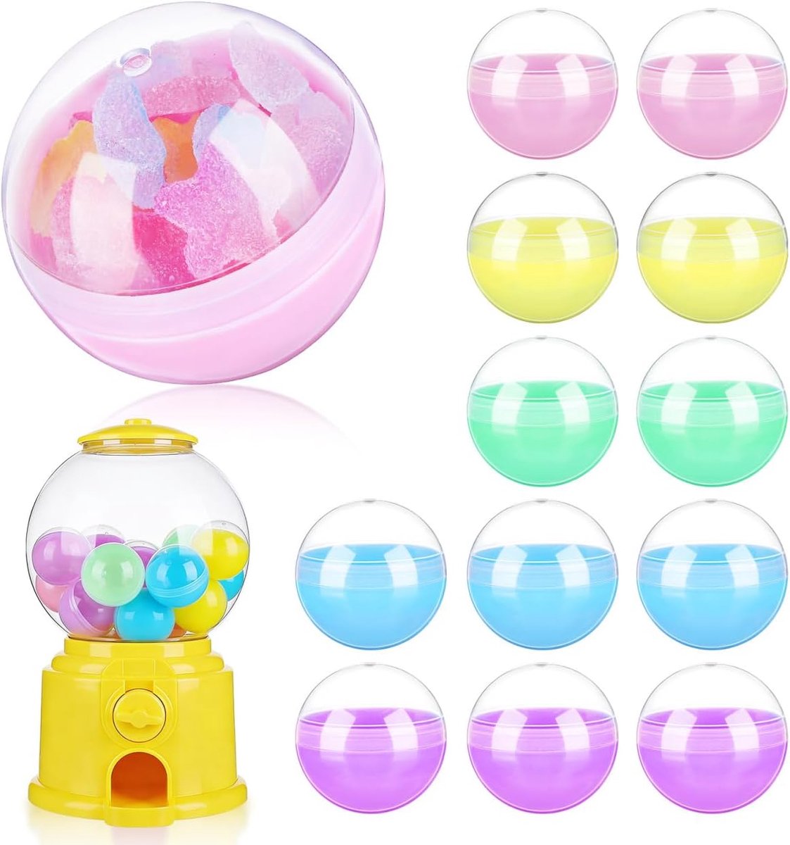 50 stuks loterijballen, loterijballen, speelballen, capsules, acrylballen, kleurrijke plastic ballen om te openen, loterijbal, geschenkdoos voor feestspelletjes, winnspelletjes,