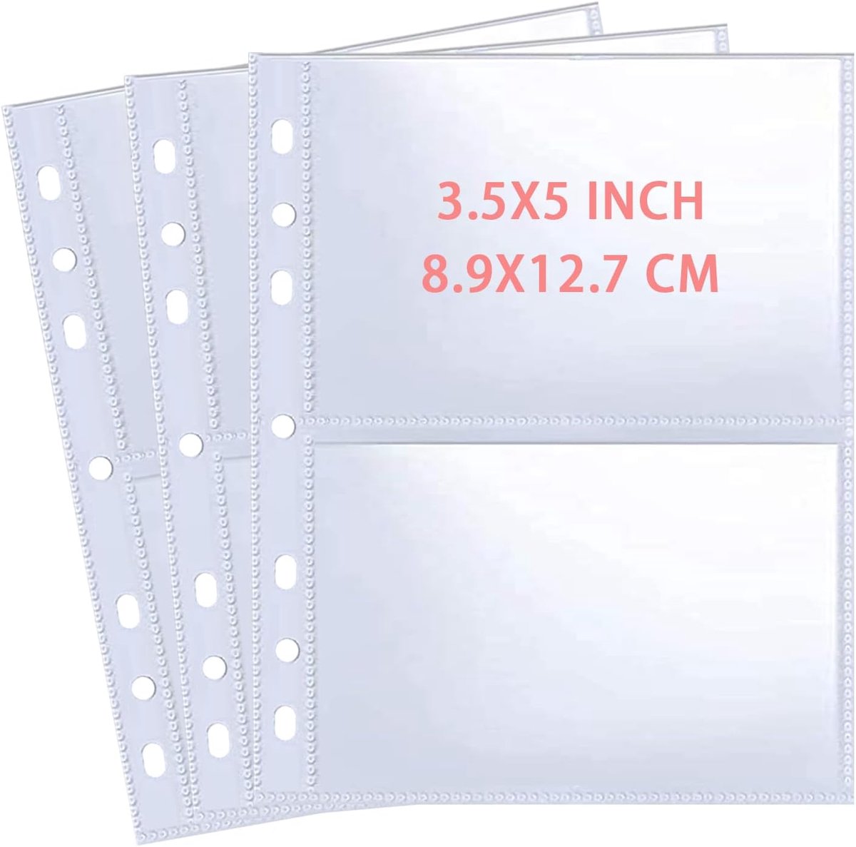 30 Pack 120 Zakken 3,5 x 5 inch Fotokaartmouwen Voor A5 6 Ringband, Ultraheldere Fotomouwen, Dubbelzijdige Fotopagina's, Fotobladbeschermer Voor Foto's, Ansichtkaarten, Zaadpakketten
