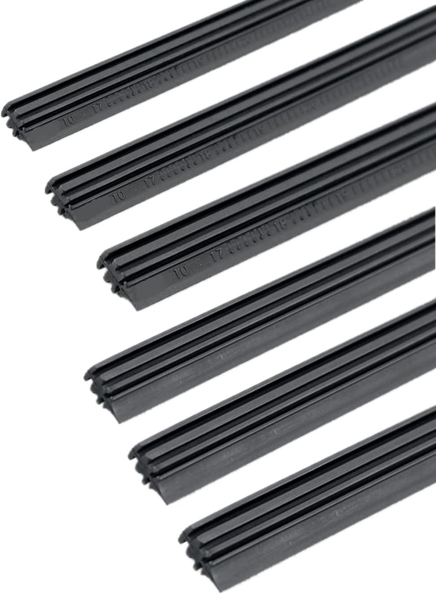 Speciale Rubberen Strips voor Platte Wisserbladen, 2 Stuks * 3 Maten (650 mm/ 500 mm/ 400 mm) voor 2 Voorruitenwissers en Achterruitenwissers