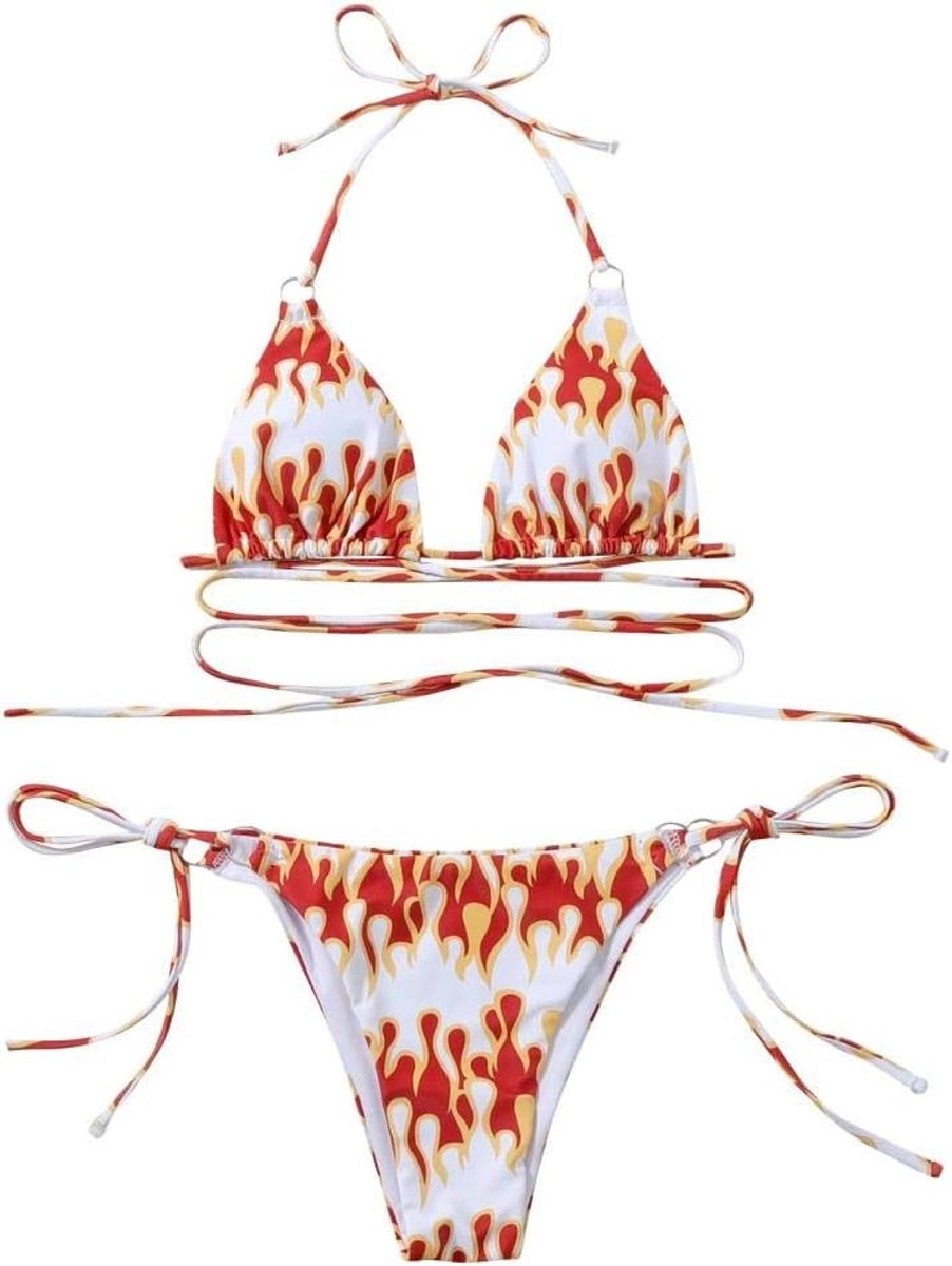 Nachtkleding kant lingerie nachtjurk lingerie sexy jurk met string voor damesBadmode Vrouwen Sexy Beha Strappy Bandage Bikini Dames Badpak Micro Bikini