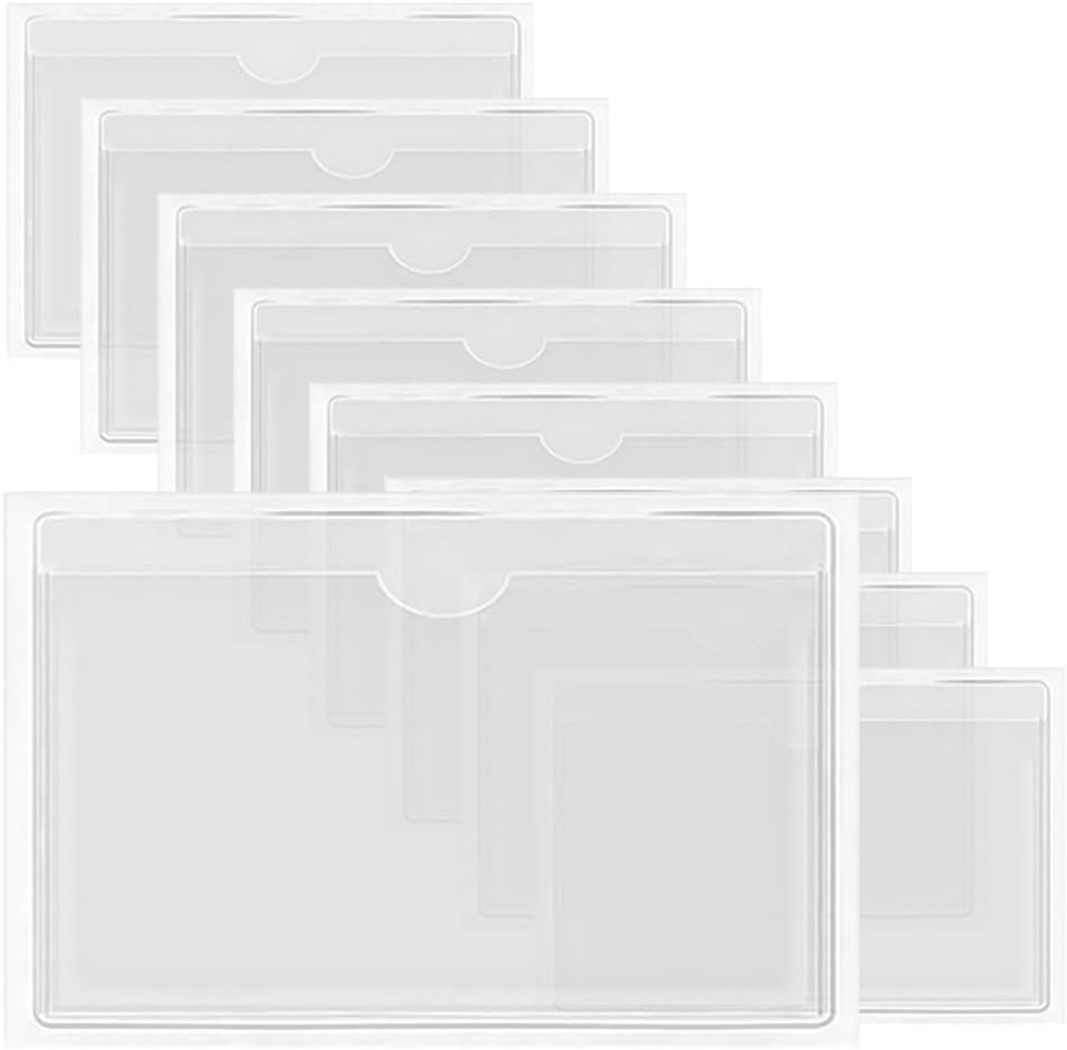 9 Stuks Transparante Etikettenhouder, voor school, kantoor en thuis