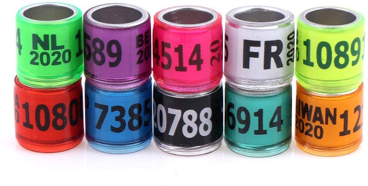 Zalati Vogels Aluminium Ringen 100pcs Voet Ring Beenbanden voor Racing Duif Papegaai Finch Canarische Hatch Pluimvee - Kleur Willekeurig