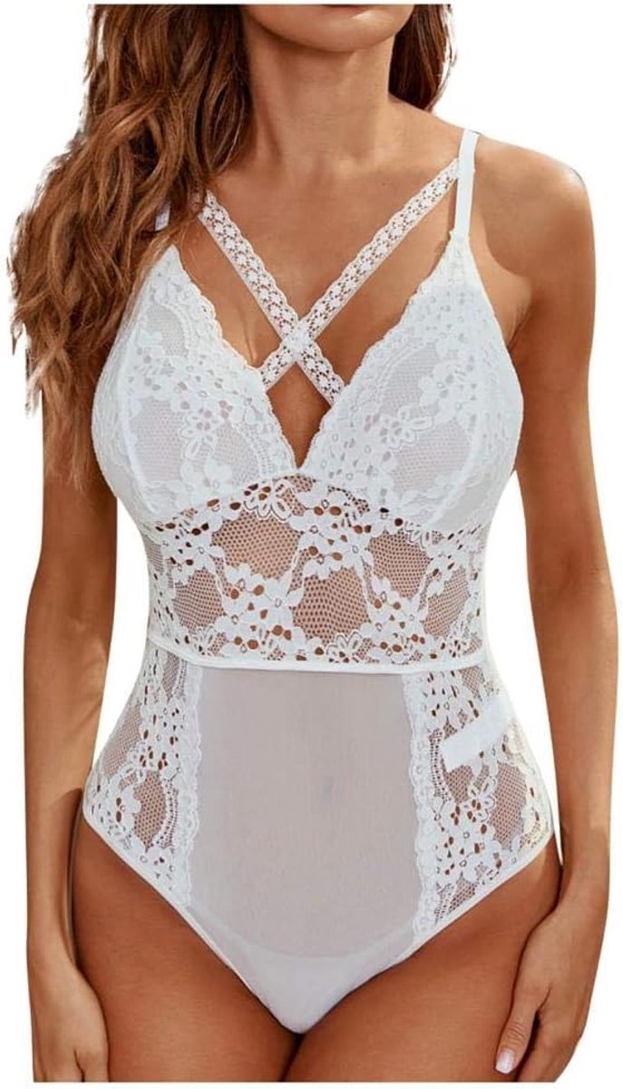 Dames Ondergoed Sexy Lingerie Perspectief Porno Backless Nachtkleding Kostuum Borduurwerk