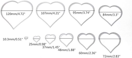 10 stuks Liefdesharten Stansmessen, U-horizon Cutting Dies Stanssjablonen Metalen Stansmessen Snijden Matrijzen Embossing Stencils voor DIY Scrapbooking Fotoalbum Kaart Papier Decor — afbeelding 3