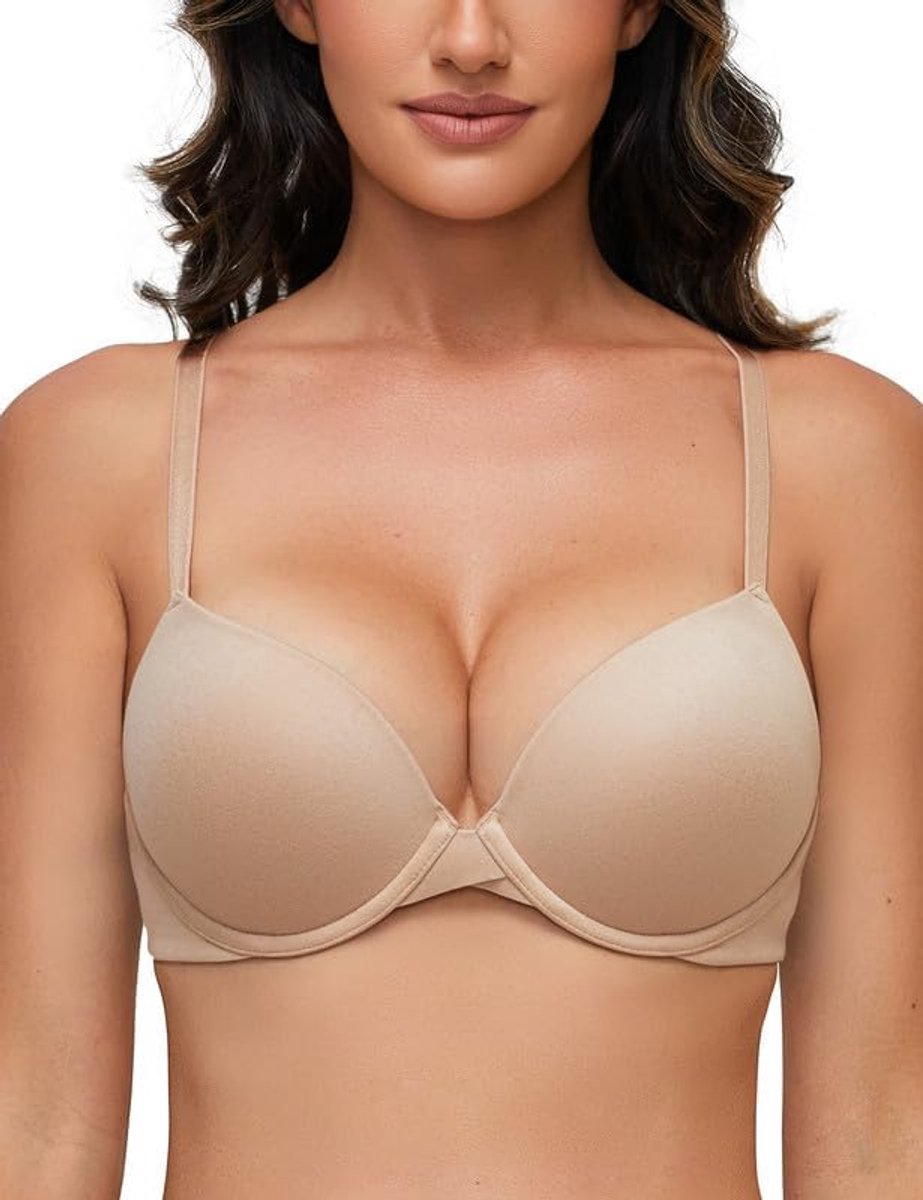 Superpush-Up BH Voor Dames Met Beugel, Extreem Naadloze T-Shirtbeha, Comfortabele Gevoerde BH, Bodymake-Up Voor Kleine Borsten
