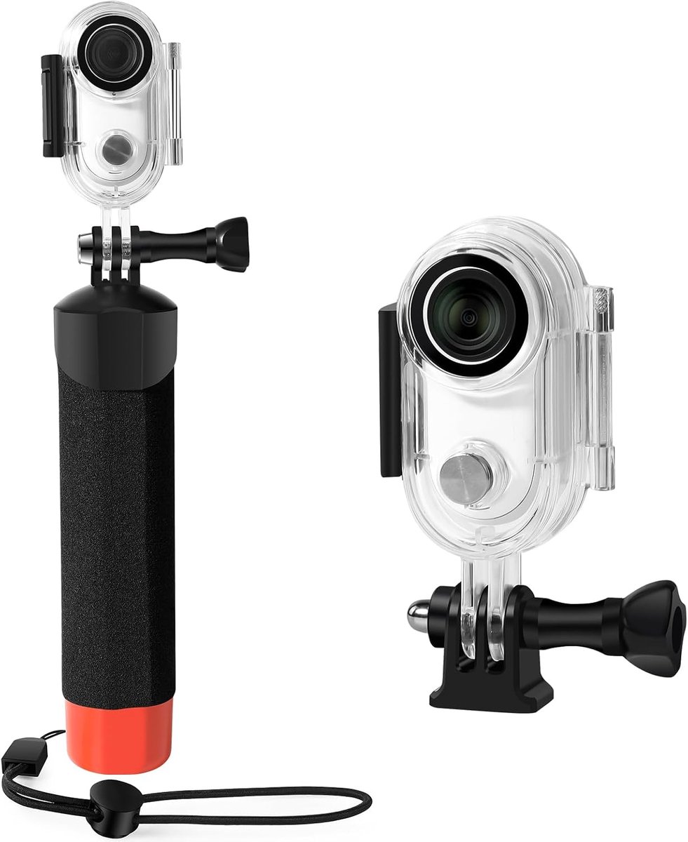 Hoes en drijvende handgreep compatibel met Insta360 GO 3 lens, beschermende onderwater duikbehuizing shell met beugelaccessoires voor Insta360 GO 3