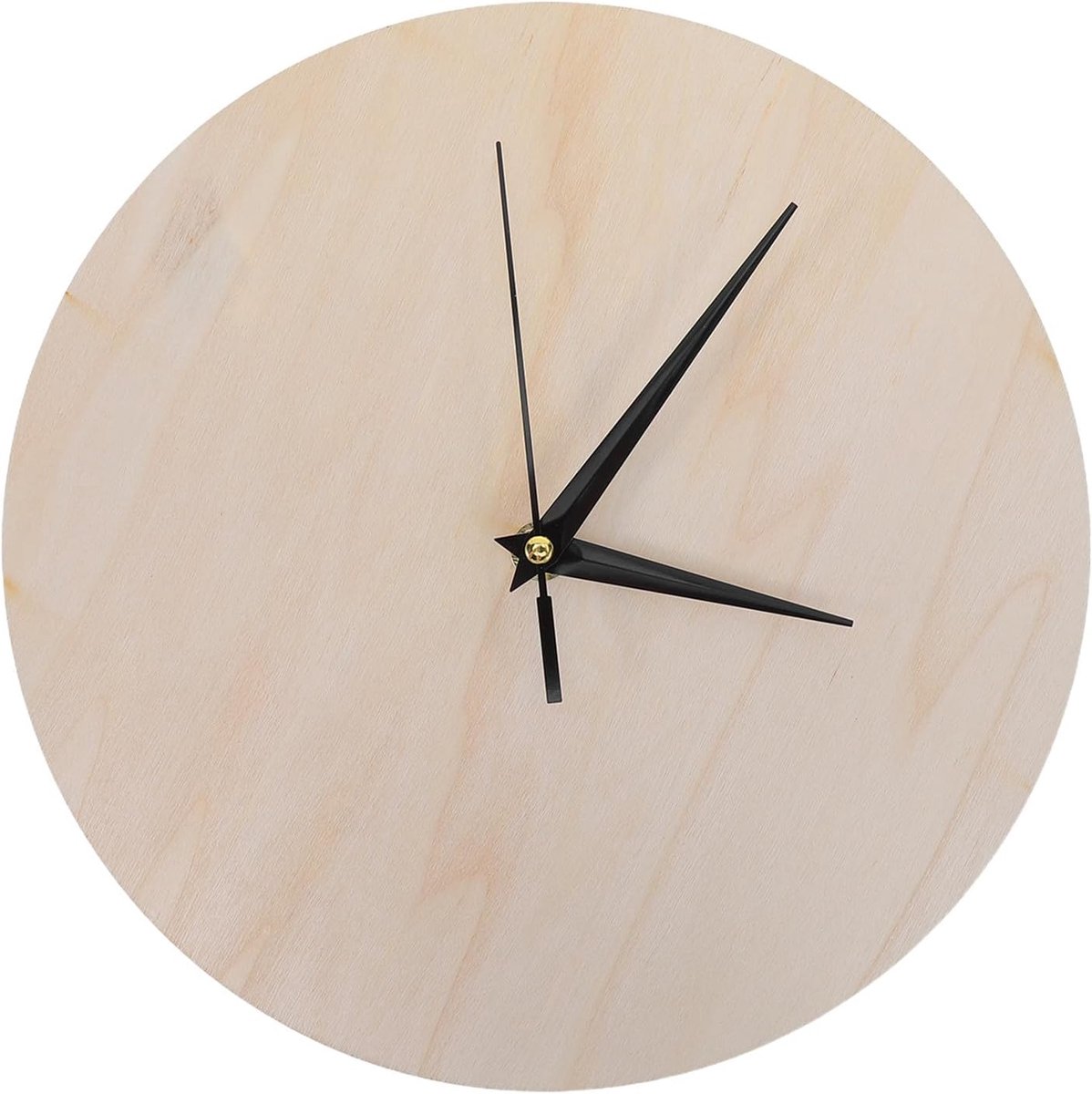 Houten klok: onafgewerkte houten klok, ronde, lege wandhorloges, doe-het-zelf-knutselwerkjes, schilder- en kunstbenodigdheden voor kinderen, beige