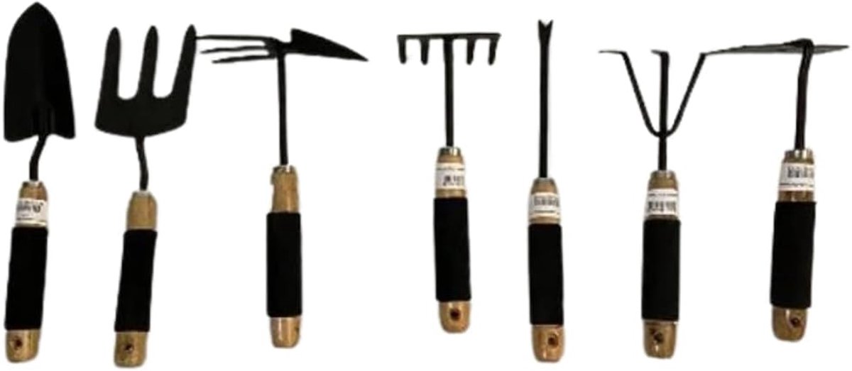 SnelShoppen - Tuin Gereedschap Set 7-delig - Handschep - Mini Hark met Klauwen - Tuinhark - Handgereedschap voor Groentetuin - Tuinaccessoires