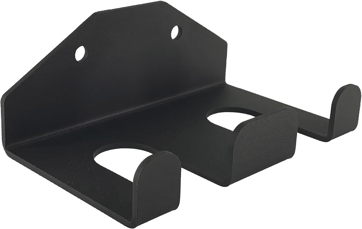 SnelShoppen - Barbell Storage Rack - Dubbele Fitness Barbell Houder - Verticale Wandmontage voor 2 Olympische Stangen - Sterk en Duurzaam Staal - Zwar