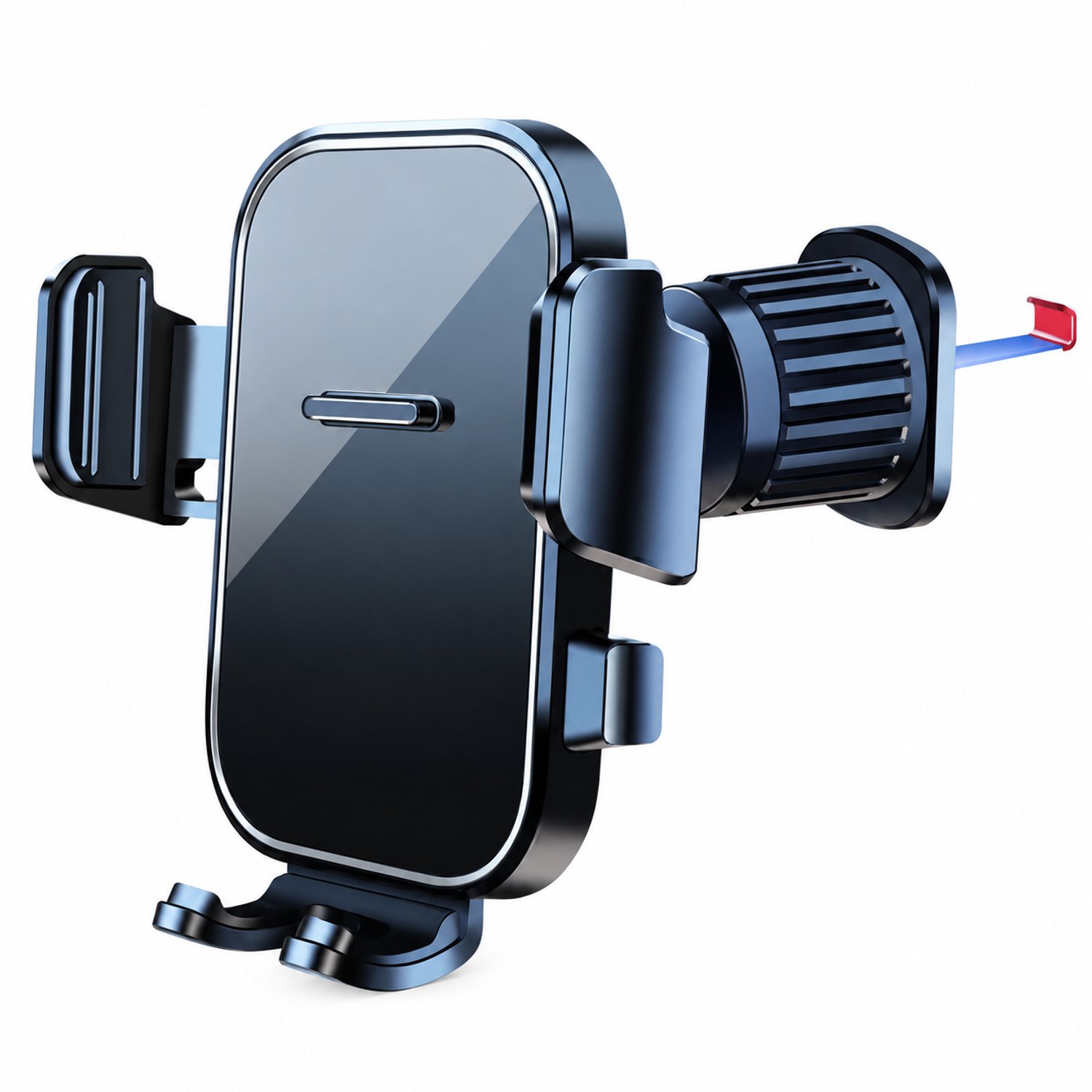 Telefoonhouders auto met korte haak voor ventilatierooster eenknopsvergrendeling en horizontale of verticale telefoonstand