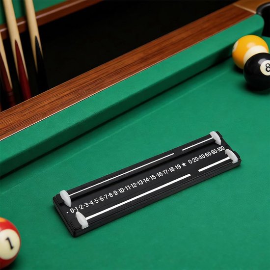 Zwart scorebord van kunststof voor tafeltennis, pool of biljart (255 x 59 mm) — afbeelding 4