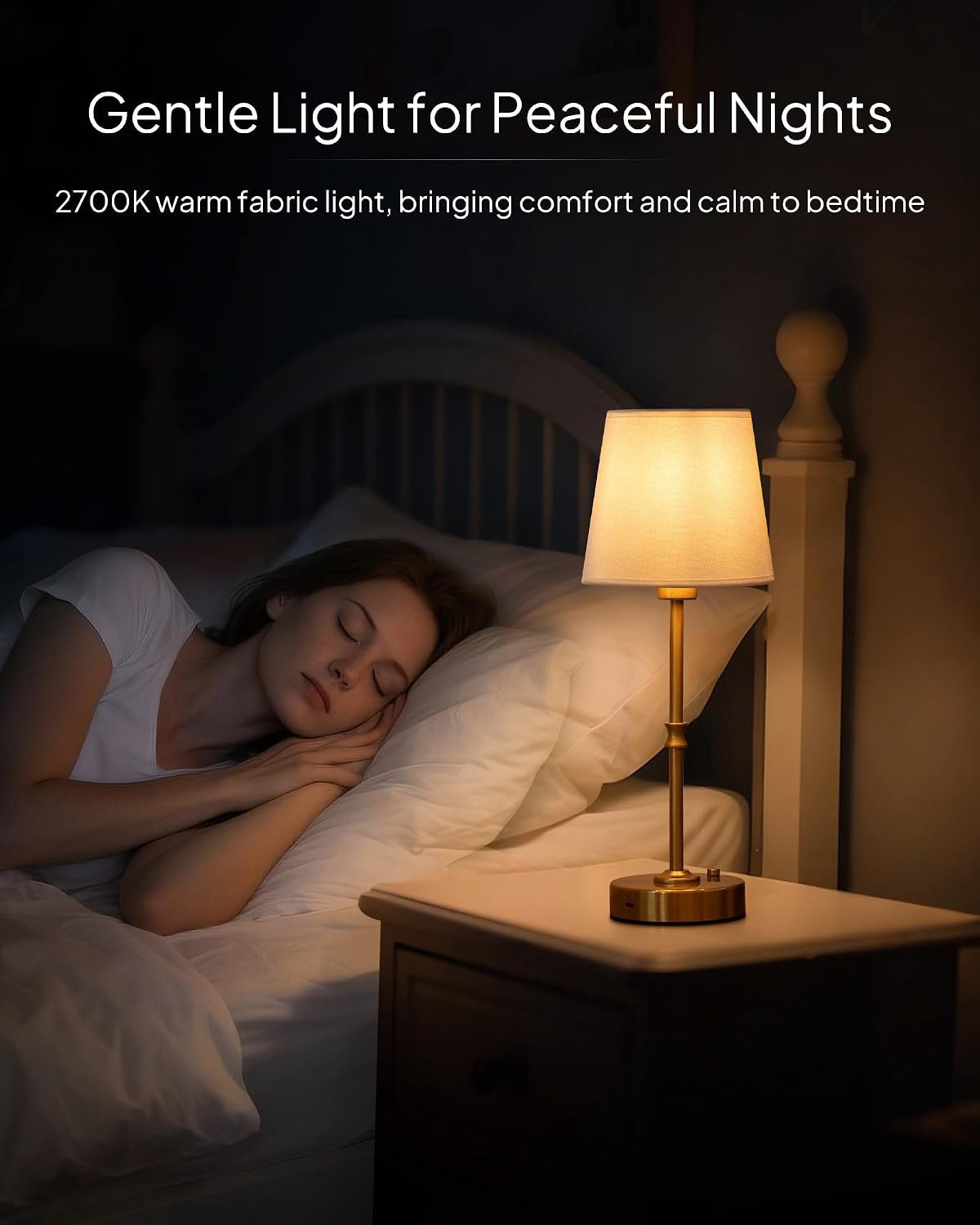 Oplaadbare draadloze tafellamp: snel opladen & duurzaam – 2700K warm licht, compact vintage-goud ontwerp – geschikt voor eetkamer, woonkamer en slaapkamer