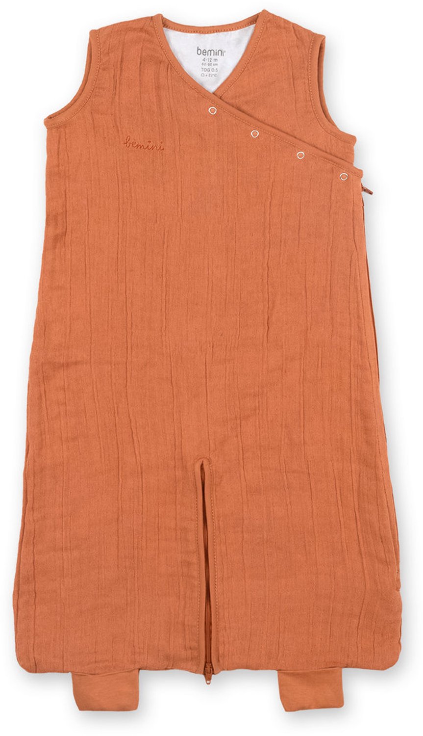 BEMINI Babyslaapzak - MAGIC BAG 4-12m - TOG 0.5 - Hydrofiele zomergaze - Pumpkin