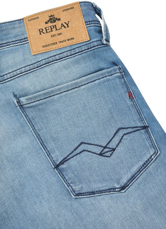 Replay Heren Jeans Broeken Anbass slim Fit Blauw Volwassenen Denim Jeansbroek Spijkerbroek heren