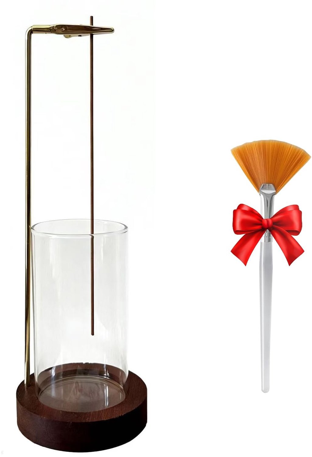 2-in-1 Glazen Wierookhouder met Houten Voet