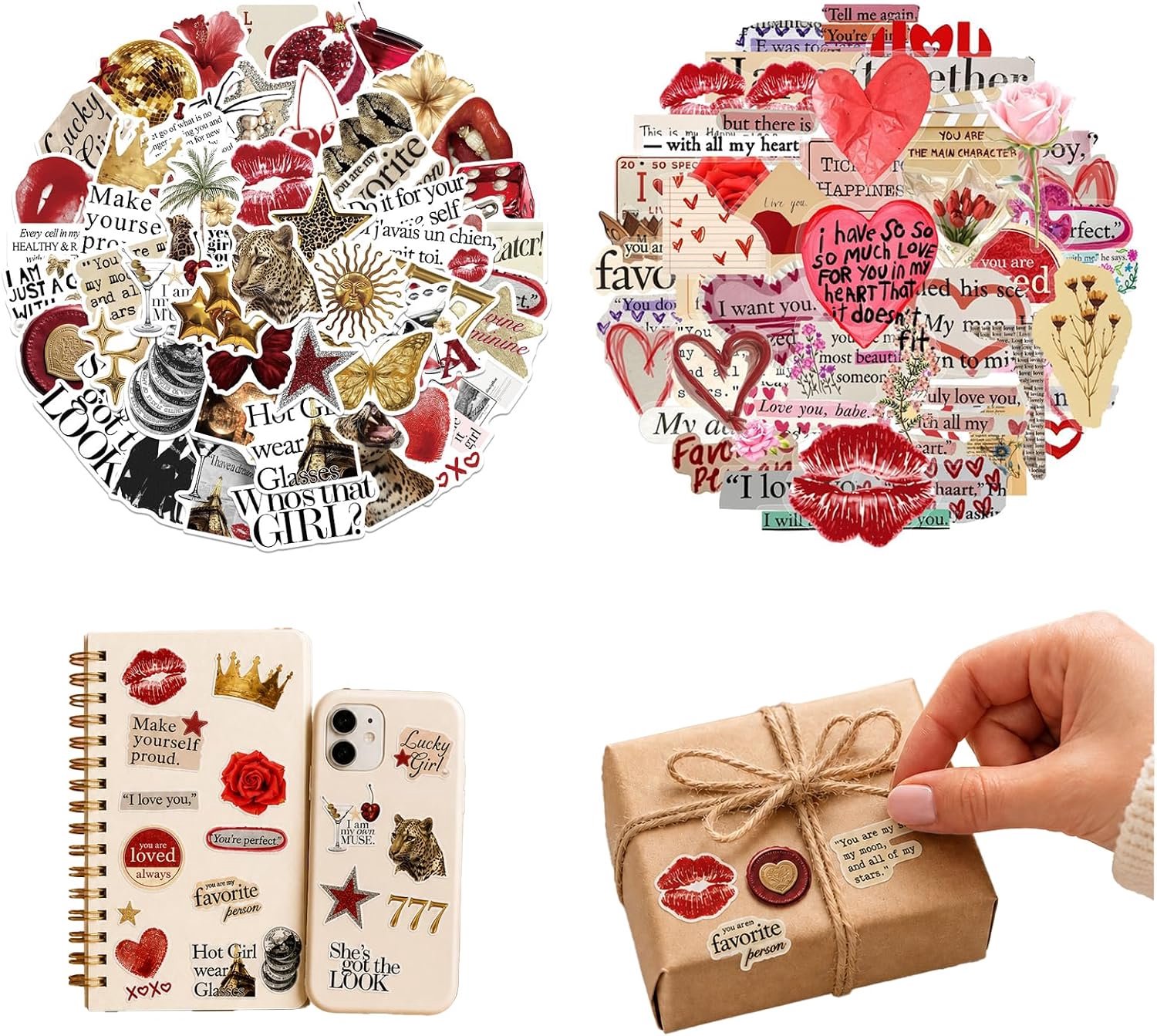 Stickers voor meisjes, stickers, scrapbooking, waterdicht, vinyl, transparant voor telefoon, e-reader, fles, decoratie, handwerk, knutselen, volwassenen, cadeau