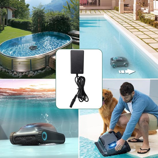 16,8 V oplader compatibel met Aiper Scuba S1/E1 draadloze robot, zwembadreiniger, oplader, compatibel met Aiper Scuba S1 E1, 14,4 V Li-ion batterij, draadloze robot, zwembadreiniger, 33,6 W adapter — afbeelding 5