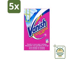 5 x Vanish Gordijnen - Waspoeder - Voor Gordijnen & Vitrage - 10 Wasbeurten - Wasstrips - Gordijnen Reinigen - Vitrage Reinigen - Waspoeder