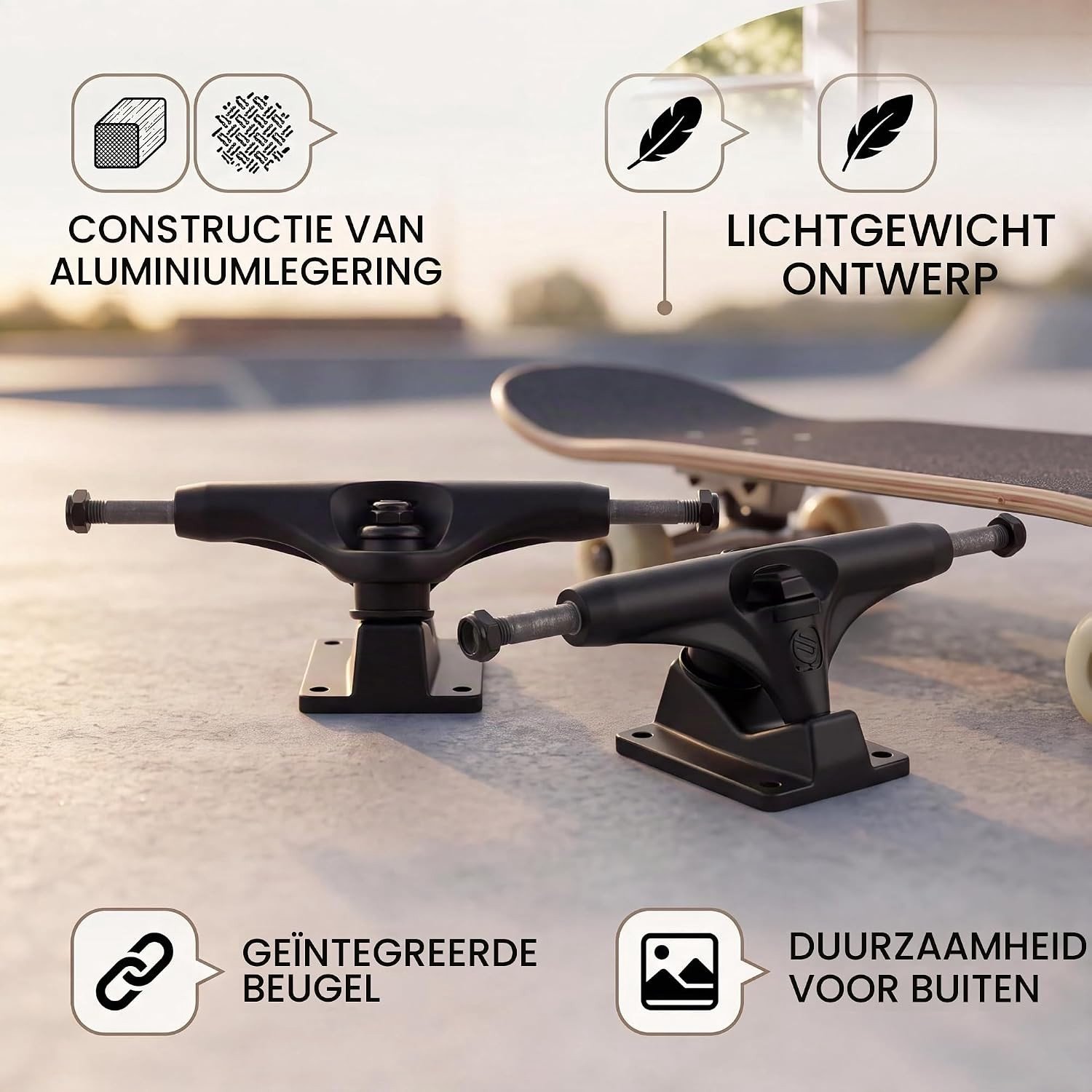 Professionele Skateboardbrug Beugels voor 4-Wiel Longboard en Skateboard Belt Drive 2 Stuks van Aluminium